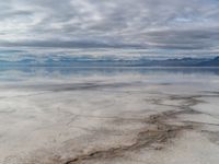 USA Mountain and Salt Lake Desert on a Sunny Day