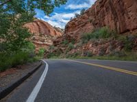 USA Nature: A Road Cutting Through the Asphalt Landscape