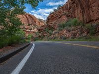 USA Nature: A Road Cutting Through the Asphalt Landscape