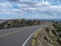 USA Nature: Road with Fluffy Clouds