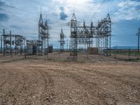 USA Power Plant: Clear Sky and Ongoing Construction