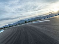 USA Race Track: Sunshine Visible on a Sunlit Road