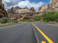 USA Road: Asphalt, Clouds, and Nature