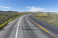 USA Road: Asphalt through a Scenic Mountain Landscape