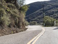 USA Road: Asphalt Road in Low Mountain Landscape