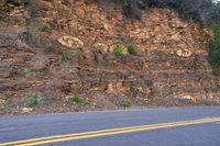 USA Road Through Asphalt Mountain Landscape