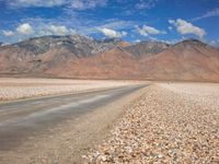 USA Road with Brown Landscape and Clouds