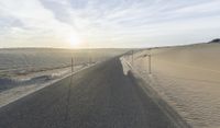 USA Road Through Desert Landscape in Coastal Area