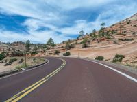 USA Road: A Mountain Landscape with Clouds