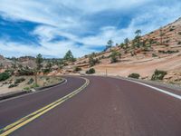 USA Road: A Mountain Landscape with Clouds