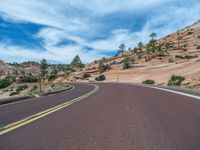 USA Road: A Mountain Landscape with Clouds