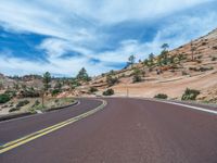 USA Road: A Mountain Landscape with Clouds