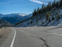 USA Road: A Quarter Covered in Snow with Majestic Mountain Landscape