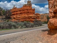 USA Road: Through a Red Rock Landscape