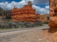 USA Road: Through a Red Rock Landscape