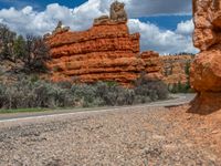 USA Road: Through a Red Rock Landscape