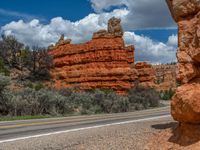 USA Road: Through a Red Rock Landscape