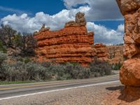 USA Road: Through a Red Rock Landscape