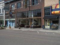 USA Shopping Town: Road Lined with Cloud-Filled Skies