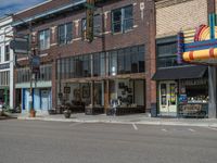 USA Shopping Town: Road Lined with Cloud-Filled Skies