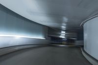 Urban Architecture in the USA: Blue Light Streaks Illuminating the City