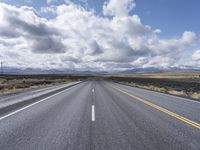 USA: Utah Desert Road with Vast Asphalt Landscape