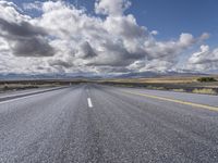 USA: Utah Desert Road with Vast Asphalt Landscape