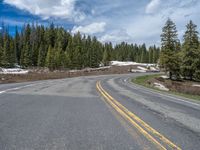 USA Winter Day: Clear Sky and Snow Covered Road