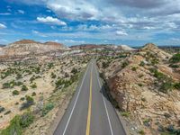 Aerial View of Utah: Road, Landscape, and Clouds