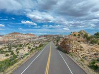 Aerial View of Utah: Road, Landscape, and Clouds