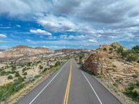 Aerial View of Utah: Road, Landscape, and Clouds