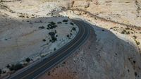 Utah: Aerial View of Rural Road Casting a Shadow