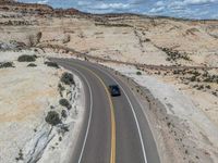 Utah Aerial View: Straight Road in Rural Landscape