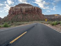 The Beauty of Utah: Dawn on the Asphalt Road in the Canyon