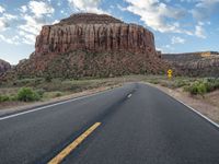 The Beauty of Utah: Dawn on the Asphalt Road in the Canyon