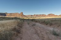 Utah Dawn: Road Through the Desert Sand Landscape