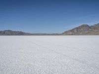 Utah Desert: Lake and Mountain with Azure Blue Sky