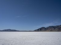 Utah Desert: Lake and Mountain with Azure Blue Sky