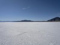 Utah Desert: Lake and Mountain with Azure Blue Sky