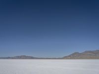 Utah Desert: Lake and Mountain with Azure Blue Sky