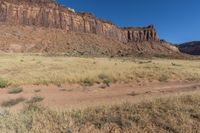 Utah Desert Landscape with Red Rock and Mountains