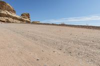 Utah Desert Landscape with Red Rocks and High Cliffs