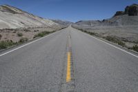 Straight Down the Road in Utah Desert