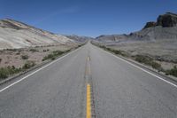 Straight Down the Road in Utah Desert
