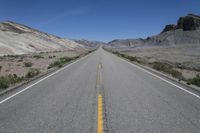 Straight Down the Road in Utah Desert