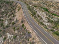 Utah Landscape: Aerial View of a Top-Down Road