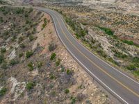 Utah Landscape: Aerial View of a Top-Down Road