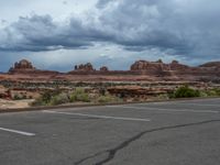 Utah Landscape: Asphalt Road Through Canyons and Clouds