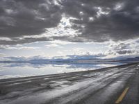 Utah Landscape: Clouds Reflecting on a White Lake