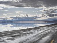 Utah Landscape: Clouds Reflecting on a White Lake